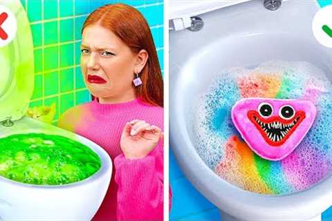 AWESOME TOILET GADGETS || Best Lifehacks &amp; Ideas for Bathroom! Useful Parenting Tips by 123 GO!