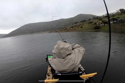 My 1st Ever Raining Day Kayak Fishing Trip -Pine Flat Lake-