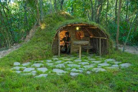 Building The Most Beautiful Dugout Jungle Villa, Girl solo Bushcrafts Survival Skills