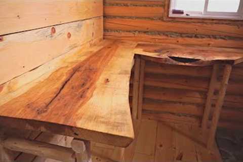 Building A Log Cabin | Ep. 50 | Building a custom live-edge counter + Finally a door latch!