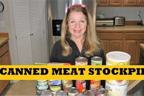 Canned Meat Stockpile...Prepping Food Stockpile...Types Of Canned Meat SHTF