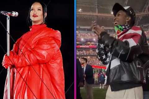 A$AP Rocky Is Rihanna's Biggest Fan During Halftime Performance