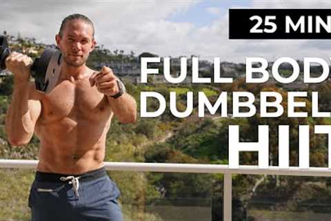 25 Min Full Body HIIT Dumbbell Workout NO REPEAT