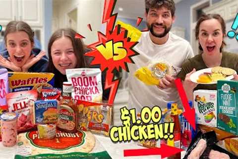 Grocery shopping ONLY at the Dollar Store Challenge!!