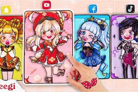 Genshin Impact: KLEE Dress Up Inspired By Social Media Hot Trend | Stop Motion Paper | Seegi Channel