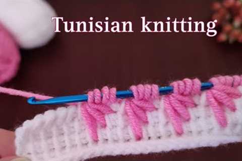 Tunisian knitting patterns |tutorial video for beginners