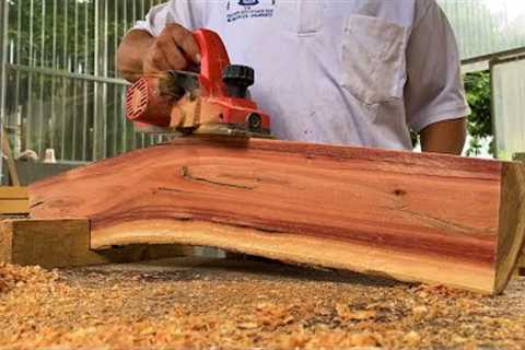 The Fastest Way to Make a Backyard Chair from A Rustic and Sturdy Tree Trunk // Wood Garden Projects