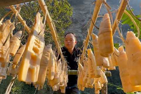 Bamboo shoots Preservation Process | How to make dried bamboo shoots and year-round preservation