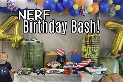 NERF Birthday Party | Nerf Games, Balloon Garland, Food and Family FUN!