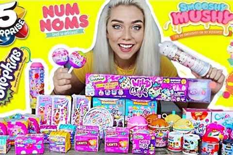 UNBOXING 100 SURPRISE TOYS! $800 SUPRISE TOYS! NUM NOMS, 5 SURPRISE, SHOPKINS, SMOOSHY MUSHY