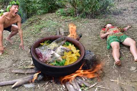 Primitive Cooking Technology - Cooking Eating Delicious, Survival Skills In The Jungle