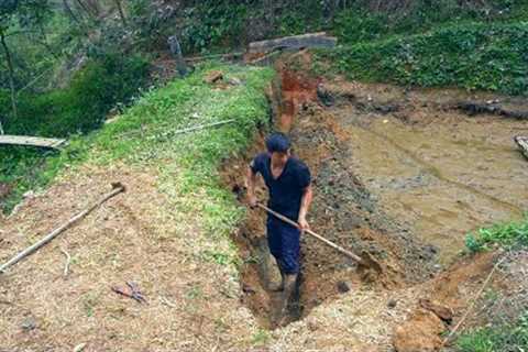 Construction of a new solid water storage dam - The process of building a farm