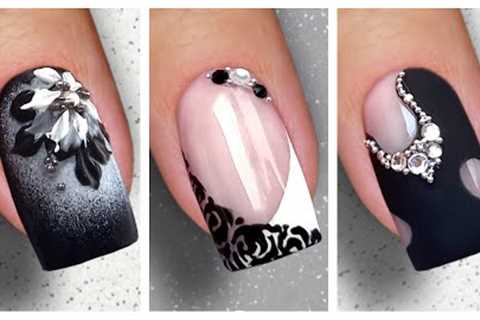 Nail Art Designs 2023 | Black&amp;White Nail Art #20nails
