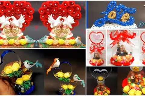 5 Unique DIY Valentine Showpiece ideas - Couple Heart Showpiece - Handmade gift ideas