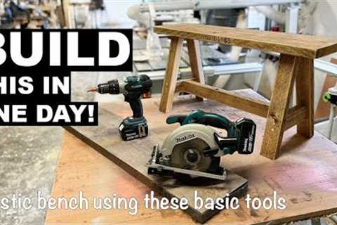DIY weekend build! - Using basic tools to make rustic bench - woodworking project