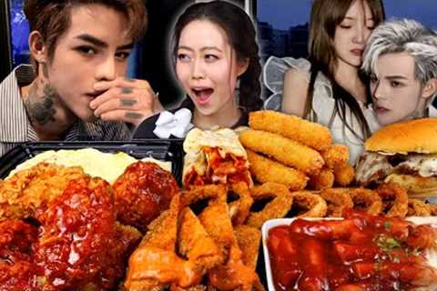 Influencer got BANNED FOR 630 YEARS for live streaming their proposal! Korean Fried Chicken Mukbang