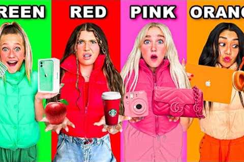BUYiNG My SiBLiNGS EVERYTHiNG iN ONE COLOR For a DAY! 💚 ❤️ 💖 🧡