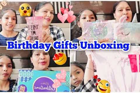Birthday Gifts Unboxing with my kids ✨🎁 Thank you so much everyone for such beautiful presents 🤑🎂