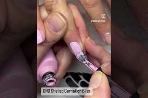 CND Shellac Manicure. Carnation Bliss &amp; Blushing Topaz. #cndshellac #shorts