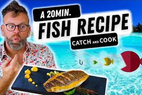Fishing Adventure in the Caribbean Beach | Tropical Catching and Cooking Fresh Fish on the Beach