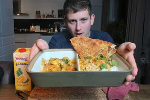 INDIAN FOOD MUKBANG 🇮🇳 ( Naan &amp; Butter chicken 🍗) { Keegan around the world 🌎 }
