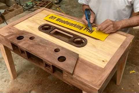 Woodworking Ideas Inspired By Cassettes // Unique Vintage Coffee Table