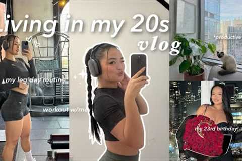 LIVING IN MY 20s: my full leg day workout, staying consistent, gym routine, adulting, &amp; my..