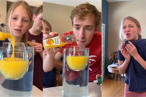 Christmas family funny party games! The No-Sink Challenge 🤯 #gaming #christmas #challenge @MrBeast