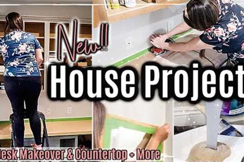 NEW HOUSE PROJECTS 2023 :: DIY Desk &amp; Countertop Makeover,  Upgrade our Medicine Cabinet + More!