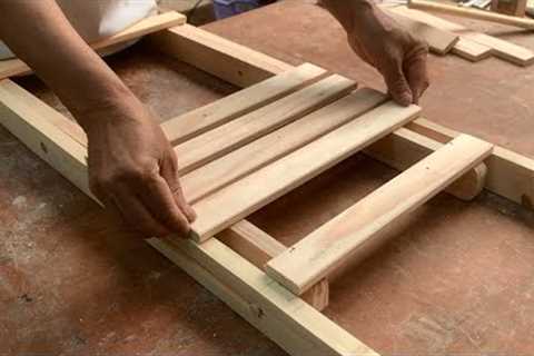 Mr  Phong's Smart Wooworking Idea //  How To Make A Simple And Easy Folding Chair To Save Wood