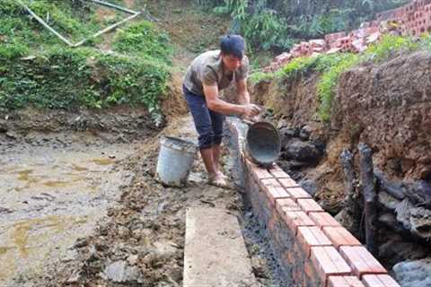 2nd day Construction of a new solid water storage dam. Transportation of materials and construction