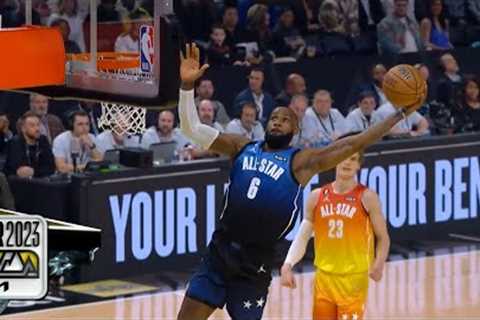 LeBron James and Jayson Tatum exchange self lobs off backboard in All Star Game