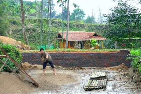 Construction of the dam was completed on the 3rd day. Small sand screening for waterproofing