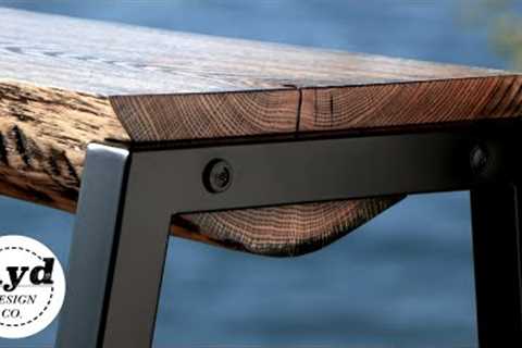 Rustic Modern Log Bench | Welded Steel Legs | DIY Woodworking Build