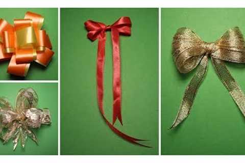 DIY Bows for Gift Boxes Creative Ideas | How to Make Ribbon Bows Easy and Simple I Ribbon craft