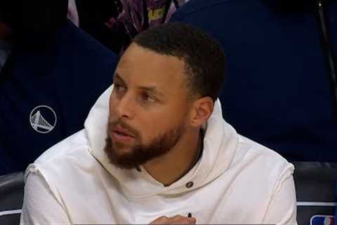 LeBron James made Stephen Curry nervous after an incredible alley-oop dunk from Dennis Schröder