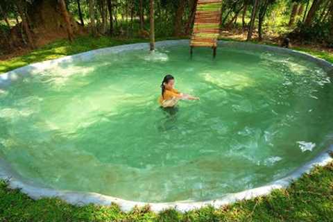 Survival Girl Living Alone Bushcraft Survival Build a Log Cabin and Update Underground Swimming Pool