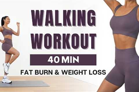 40 MIN WALKING WORKOUT - Full Body Fat Burn - No Jumping, No Squats, No Lunges