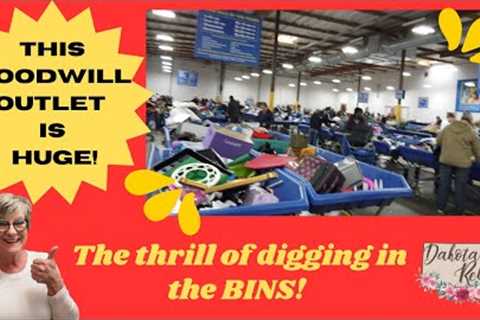 SO MANY BINS! Thrifting at the Biggest Goodwill Outlet Store I have been in!