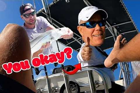 I fall over while FISH ON!  Catch Clean Cook