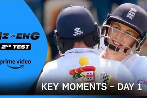 NZ vs Eng | 2nd Test - Day 1 🏏 | Key Moments | Prime Video India