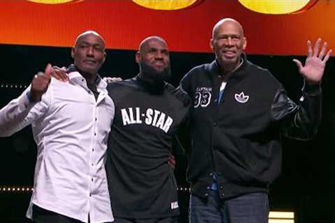 LeBron James, Kareem &amp; Malone share a moment at the podium | 2023 NBA All-Star Game