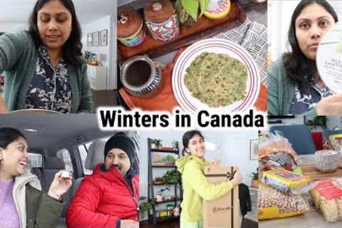 Grocery Shopping I Snowstorm me Breakfast Date with Methi ke parathe and Aam ka achaar :))