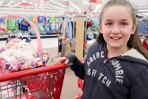 Shopping with Reborn Baby Doll Shilo for Newborn Baby Supplies at Target Shopping Haul