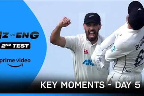 NZ vs Eng | 2nd Test - Day 5 🏏 | Key Moments | Prime Video India