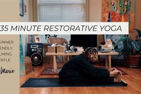 35 Minute Gentle Restorative Yoga (created for minorityhealthstl.org) | Beginner Friendly