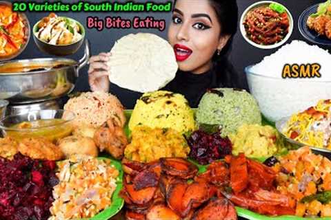 Eating Lemon Rice,Tomato &amp; Beetroot fried Rice,Vada,Veg Stir Fry South Indian Food ASMR Eating..