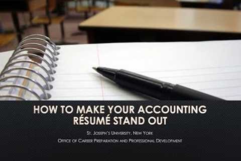 Accounting Resume Writing Workshop-Office of SJNY Career Preparation and Professional Development