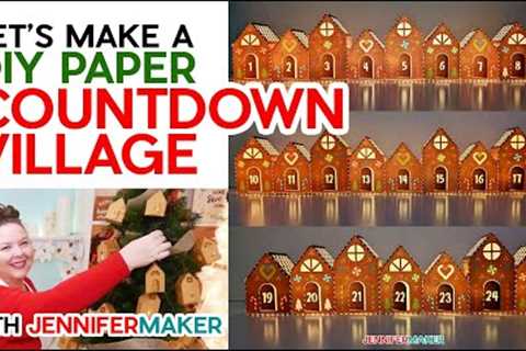 Christmas Countdown DIY | Gingerbread Village with 25 Treat Boxes &amp; Luminaries!