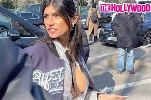 Mia Khalifa Is Mobbed By Fans &amp; Paparazzi While Leaving The Off-White Show During Paris Fashion ..
